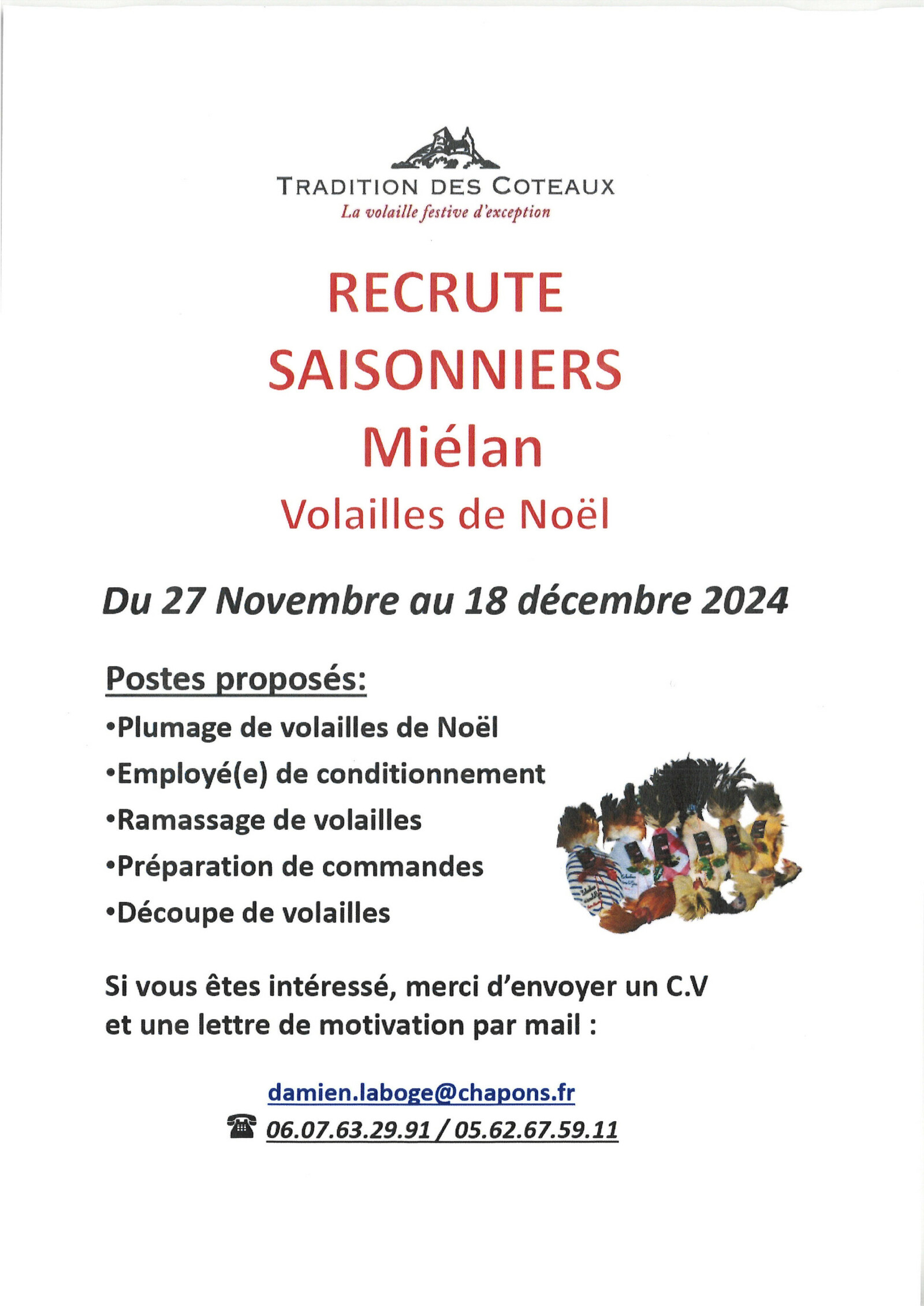 RECRUTEMENT SAISONNIER